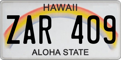 HI license plate ZAR409