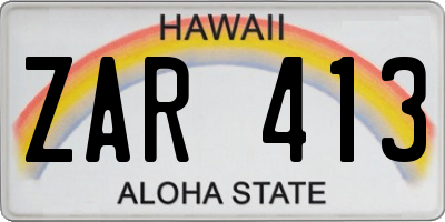 HI license plate ZAR413