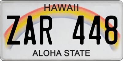 HI license plate ZAR448