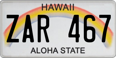 HI license plate ZAR467