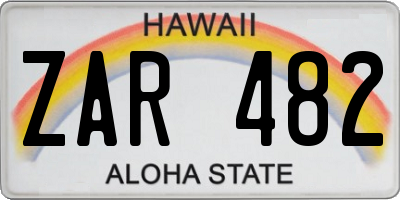 HI license plate ZAR482