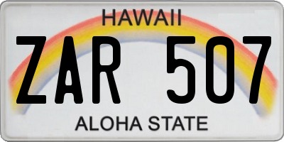 HI license plate ZAR507