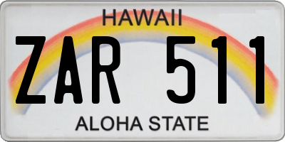 HI license plate ZAR511