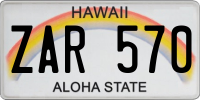 HI license plate ZAR570