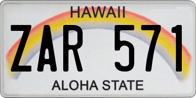 HI license plate ZAR571