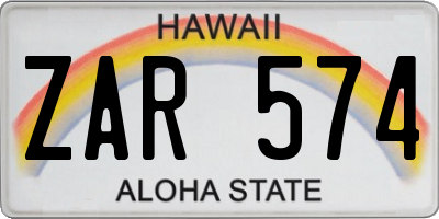 HI license plate ZAR574