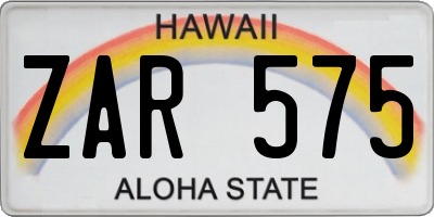 HI license plate ZAR575