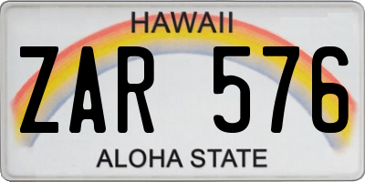 HI license plate ZAR576