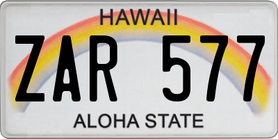 HI license plate ZAR577
