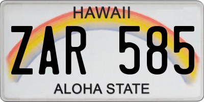 HI license plate ZAR585