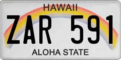 HI license plate ZAR591