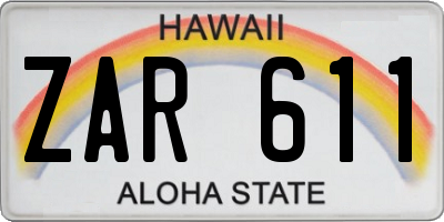 HI license plate ZAR611