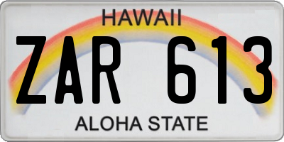 HI license plate ZAR613