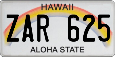 HI license plate ZAR625