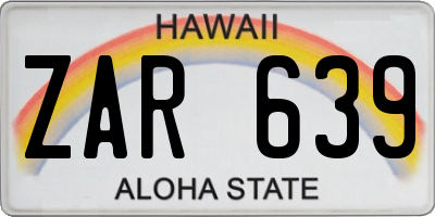 HI license plate ZAR639