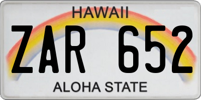 HI license plate ZAR652