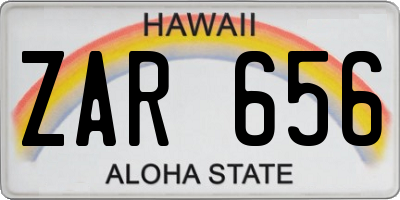 HI license plate ZAR656