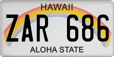 HI license plate ZAR686