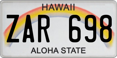 HI license plate ZAR698