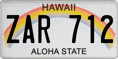 HI license plate ZAR712