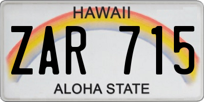 HI license plate ZAR715