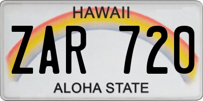 HI license plate ZAR720