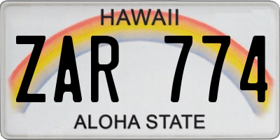 HI license plate ZAR774
