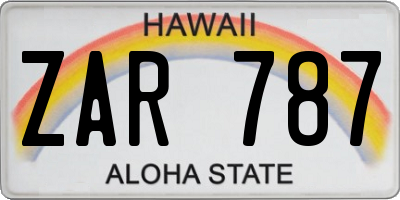 HI license plate ZAR787
