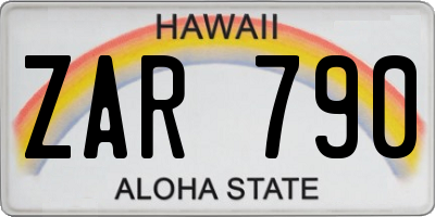 HI license plate ZAR790