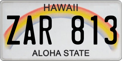 HI license plate ZAR813