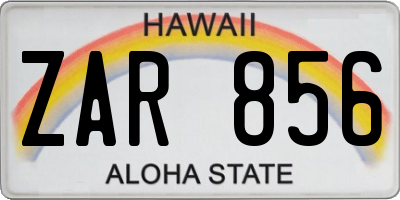 HI license plate ZAR856