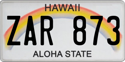 HI license plate ZAR873
