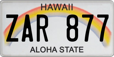 HI license plate ZAR877