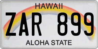 HI license plate ZAR899