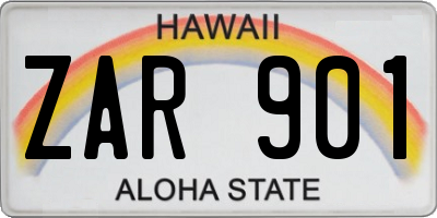 HI license plate ZAR901