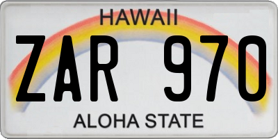 HI license plate ZAR970