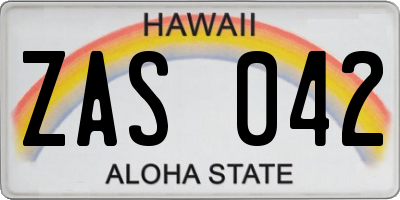 HI license plate ZAS042