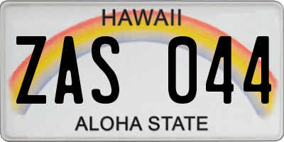 HI license plate ZAS044