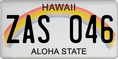 HI license plate ZAS046