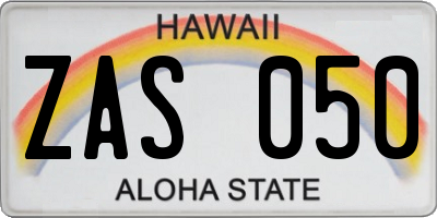 HI license plate ZAS050