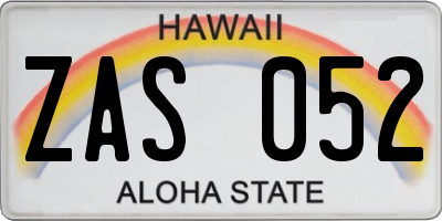 HI license plate ZAS052