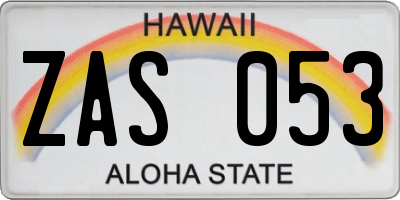 HI license plate ZAS053