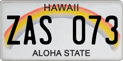 HI license plate ZAS073