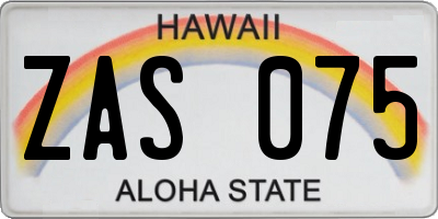 HI license plate ZAS075