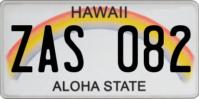 HI license plate ZAS082