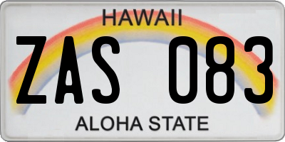 HI license plate ZAS083