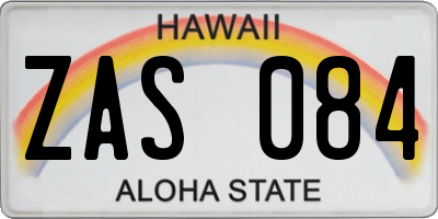 HI license plate ZAS084
