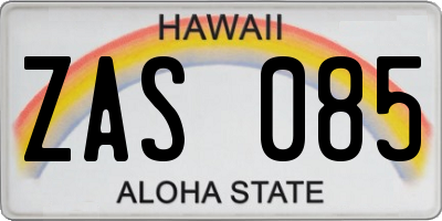 HI license plate ZAS085