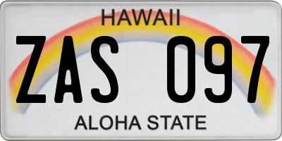 HI license plate ZAS097