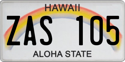 HI license plate ZAS105